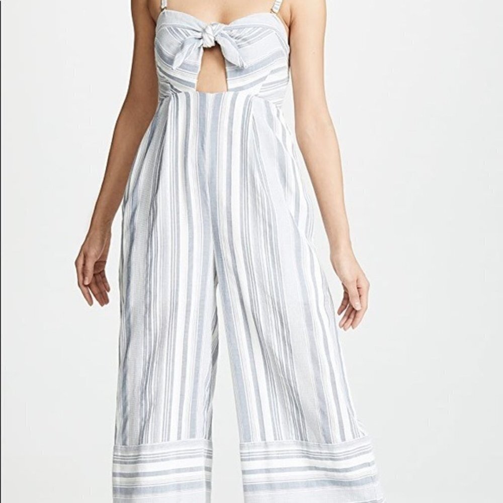 Red Carter Women’s KIMBERLY Striped Tie Front Jumpsuit Size L - Picture 11 of 14